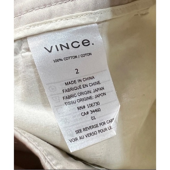Vince Sz 2 Beige Wide Leg Capri Cropped Khaki Chino Pants Trousers - Picture 7 of 7